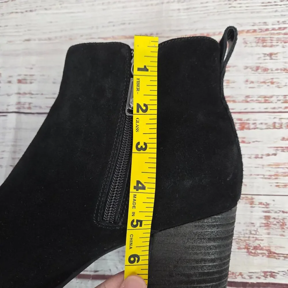 Blondo Womens Siena Black Suede Leather Boots 11 Waterproof Zip Block Heel Lux